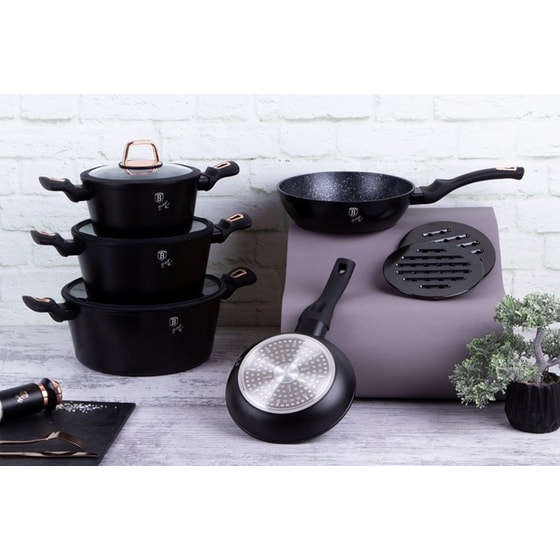 Σετ Μαγειρικά Σκεύη BERLINGER BH-8168 10 τμχ Μαύρο image 2