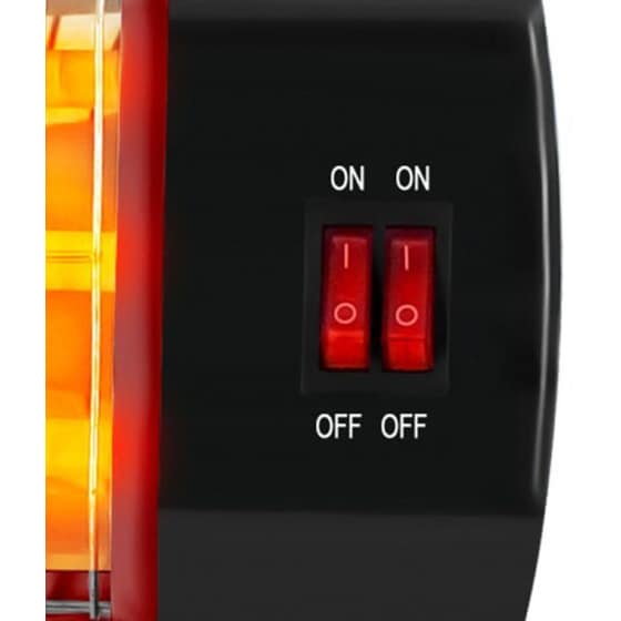 LEXICAL LQH-8020-4 Σόμπα Χαλαζία 1200W Μαύρο-Κόκκινο image 3