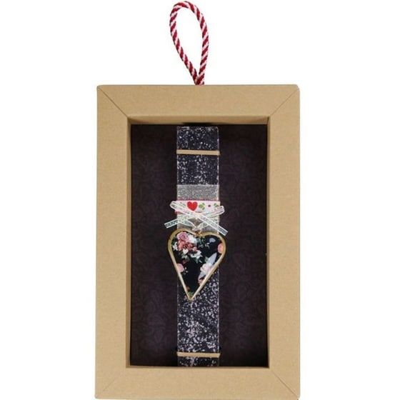 Λαμπάδα&nbsp;Synchronia&nbsp;Καρδιά&nbsp;Φλοράλ&nbsp;Μικρή&nbsp;Μαύρο image 2