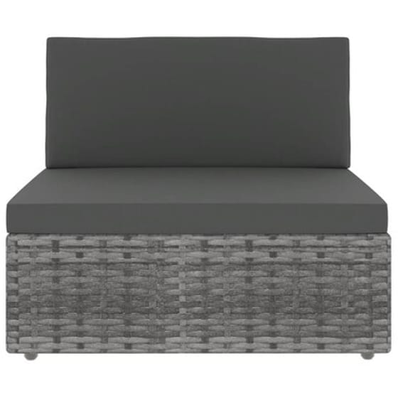 Καναπές Αρθρωτός Διθέσιος Vidaxl Από Συνθετικό Ρατάν 58.5x65.5x52 cm - Γκρι image 5