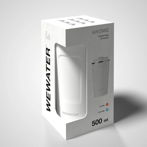 Κούπα Μεταφοράς Wewater Arome Ατσάλινη 500 ml - Λευκή image 5