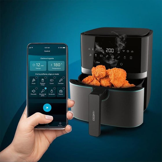 CECOTEC Cecofry Full InoxBlack 5500 Connected Pack CEC-03319  με Αποσπώμενο Κάδο 1700 W 5.5 L Μαύρο Φριτέζα Αέρος image 1