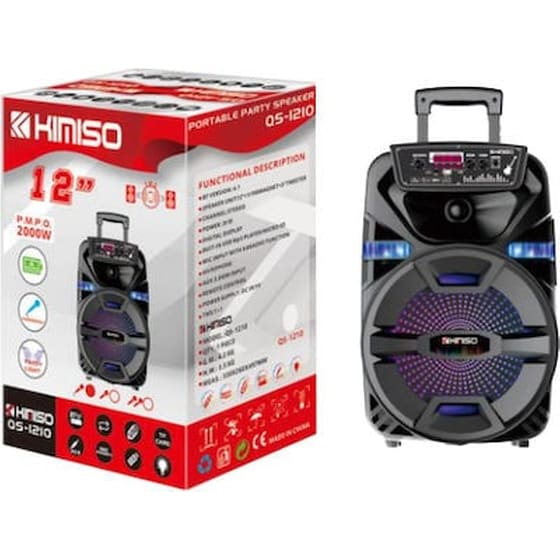 Party Speaker Kimiso QS-1210 20W Karaoke - Μαύρο image 0