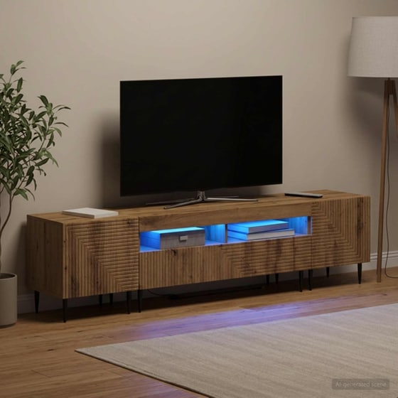 Έπιπλο Τηλεόρασης VidaXL με LED 3 τμχ 198 x 35 x 43 cm - Artisan Δρυς image 1