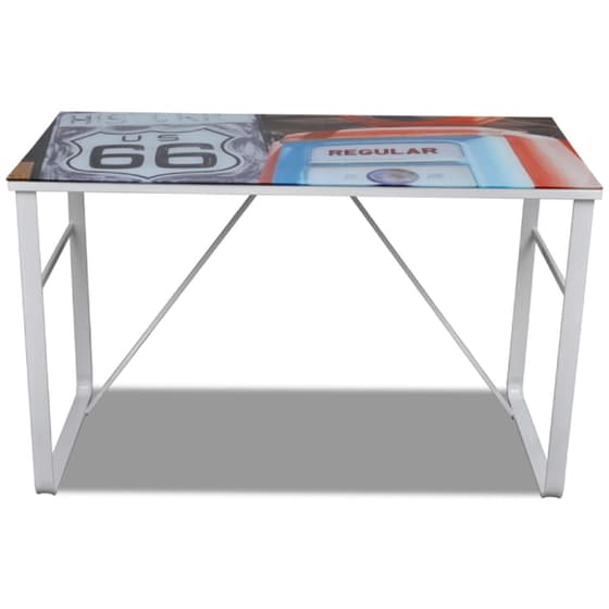 Γραφείο Μελέτης VidaXL από Γυαλί 120x60cm - Λευκό image 2