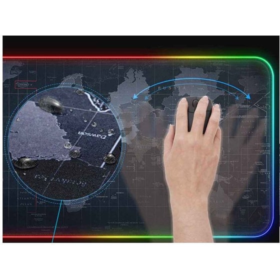 Bakaji World Map Gaming Mouse Pad XXL 900mm Μαύρο image 2