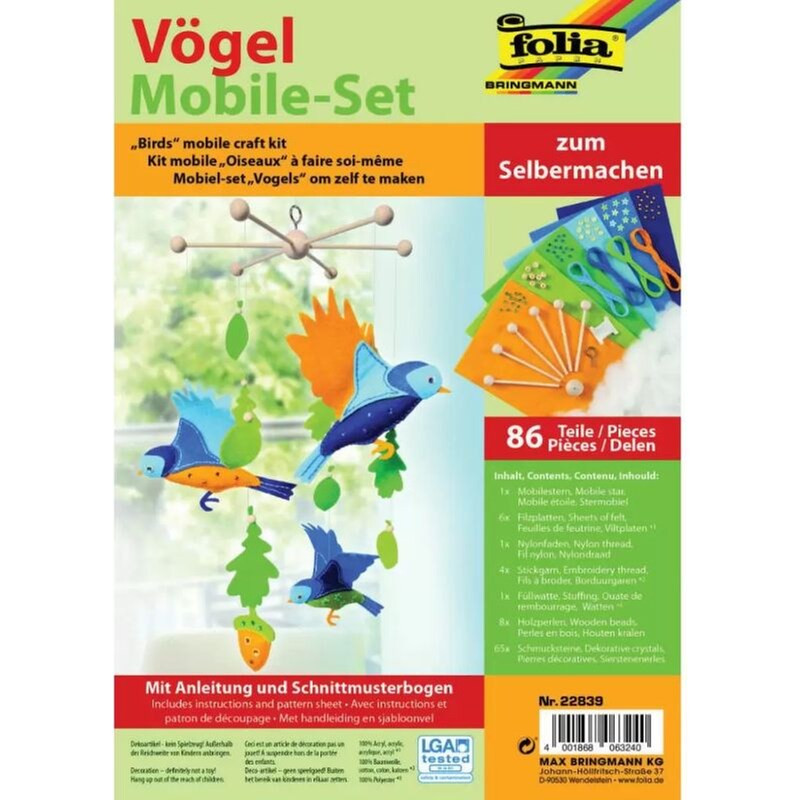 Σετ Κατασκευής Μόμπιλε, 86τμχ, Πουλιά
