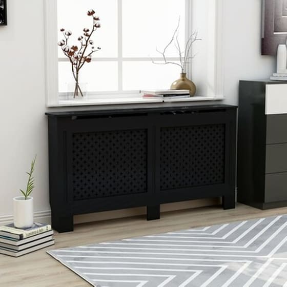 Vidaxl Κάλυμμα Καλοριφέρ Μαύρο 152 X 19 X 81 Εκ. Από Mdf image 1