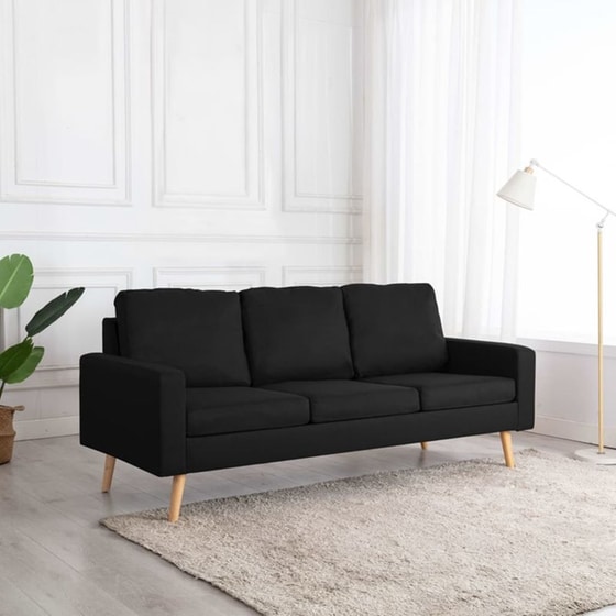 Τριθέσιος Καναπές Vidaxl 184x76cm - Μαύρος image 1
