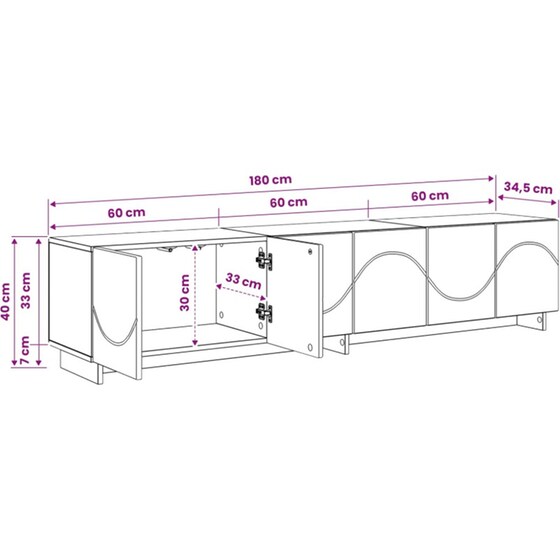 Βάση Τηλεόρασης VidaXL 179.5x34.5x40 cm - Γκρι Σκυροδέματος image 8