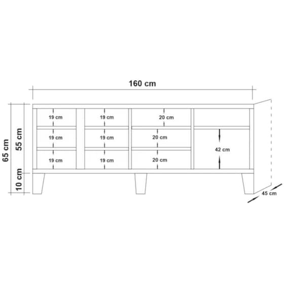 Έπιπλο Τηλεόρασης 24Mall Mare Atlantic Pine από Μοριοσανίδα 160x45x65 cm - Καφέ image 5