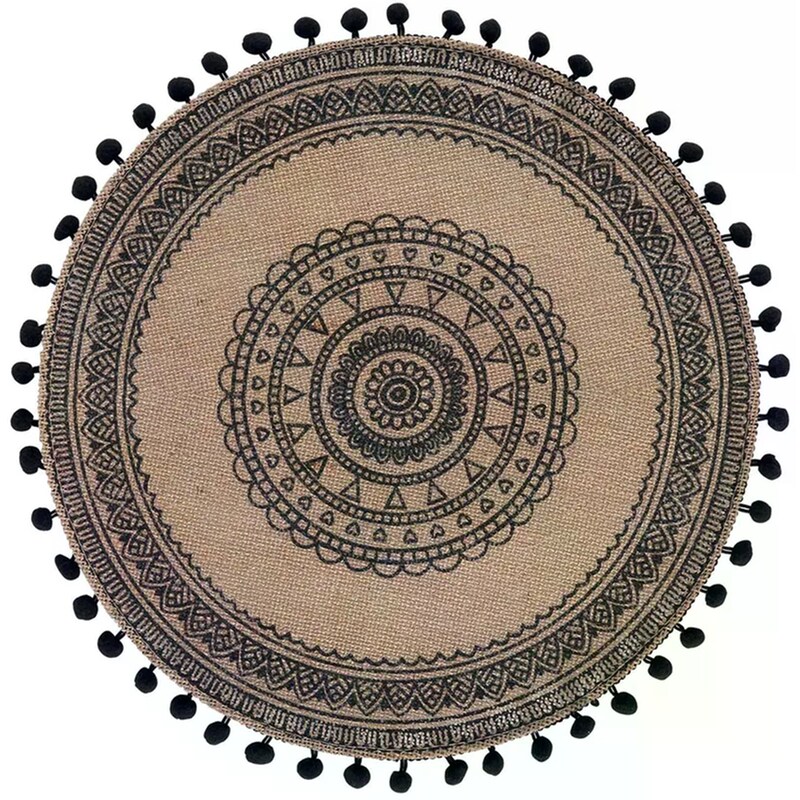 Σουπλά Spitishop Renata Ψάθινο 38cm - Καφέ/Μαύρο SPITISHOP