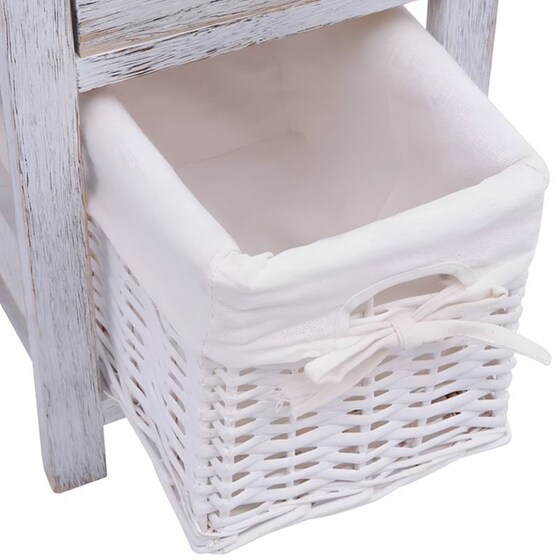 Κομοδίνο Vidaxl Από Ξύλο Παυλώνιας 2τμχ 28x31x45 cm - Λευκό image 5