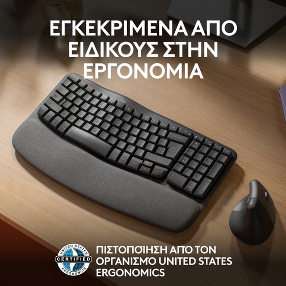 Logitech Ergo Wave Keys Ασύρματο Πληκτρολόγιο (US) image 5