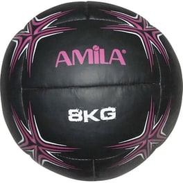 Μπάλα Medicine Weight Ball Amila Κατάλληλη για Ενδυνάμωση 8 kg 34 cm άπό PVC - Μαύρο