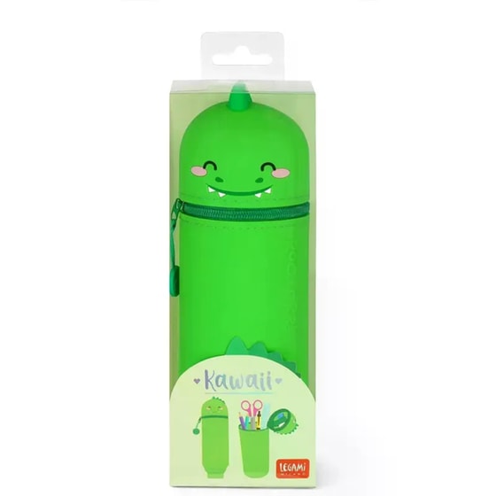 Κασετίνα Βαρελάκι Legami Σιλικόνης 2 in 1 Kawaii Dino image 4