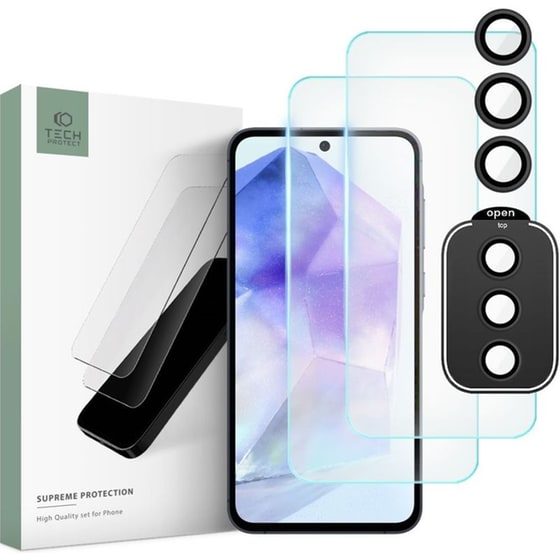 Σετ Προστατευτικό οθόνης & καμερών Samsung Galaxy A55 - Tech-Protect Supreme Set 0.3 mm 9H image 0