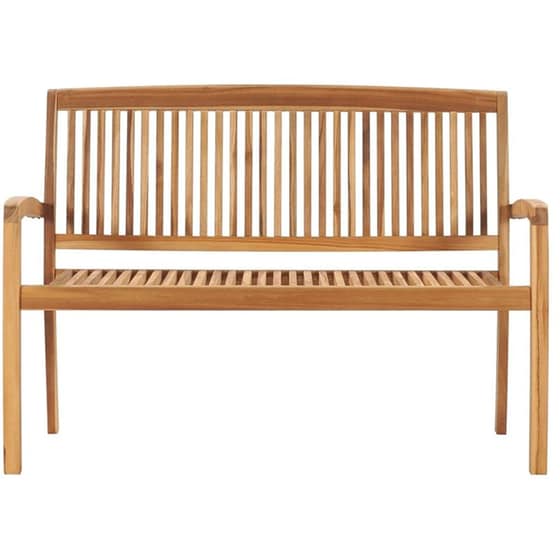 Παγκάκι Κήπου VidaXL με Μαξιλάρι από Μασίφ Ξύλο Teak 128.5x57.5x90 cm - Καφέ/Μπεζ image 3