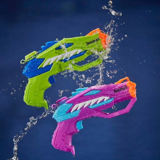 Εκτοξευτήρας Hasbro Nerf Dinosquad Super Soaker Raptor-Surge Dual Pack (F8436) image 6