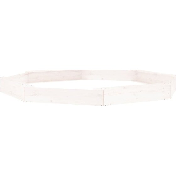 VidaXL Αμμοδόχος με Καθίσματα Οκτάγωνη 232x232x20cm Ξύλινη - Λευκό image 1