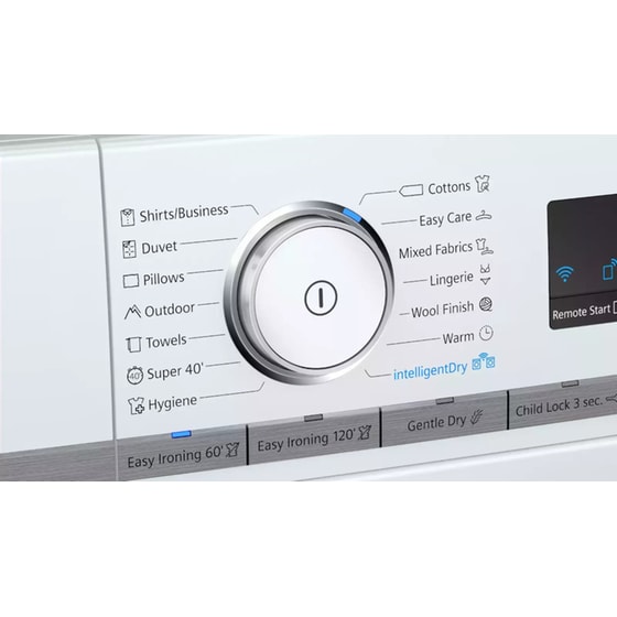 Στεγνωτήριο Ρούχων SIEMENS WT47XMH1EU iQ700 9kg Α++ με Αντλία Θερμότητας - Συμπύκνωση Υδρατμών, IntelligentCleaning, Αντιαλλεργικό πρόγραμμα και Wi-Fi - Λευκό image 3