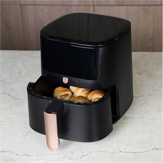 BERLINGER HAUS BH-9537 με Αποσπώμενο Κάδο 1400 W 5 L Μαύρο/Ροζ Χρυσό Φριτέζα Αέρος image 3