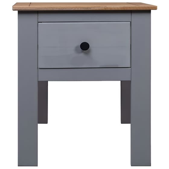 Κομοδίνο Vidaxl Από Μασίφ Ξύλο Πεύκου 46x40x57 cm - Γκρι Φυσικό image 1