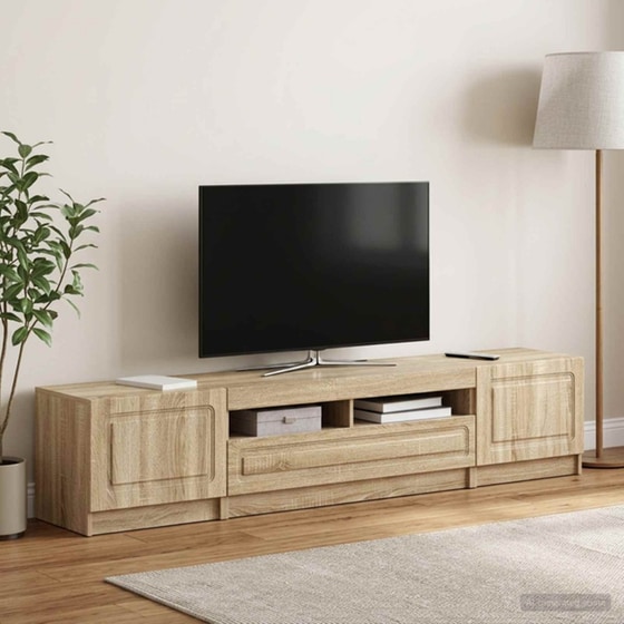 Έπιπλο Τηλεόρασης VidaXL UTRECHT με LED 3 τμχ 198 x 35 x 40 cm - Sonoma Δρυς image 1
