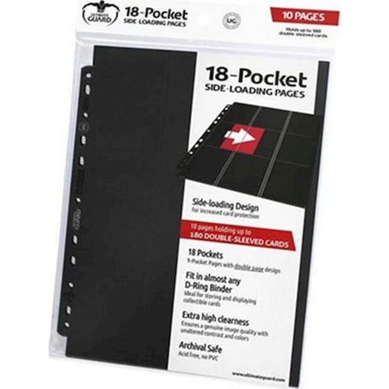 Ultimate Guard 18-pocket Pages Side-loading Black (10 Pack) image 2