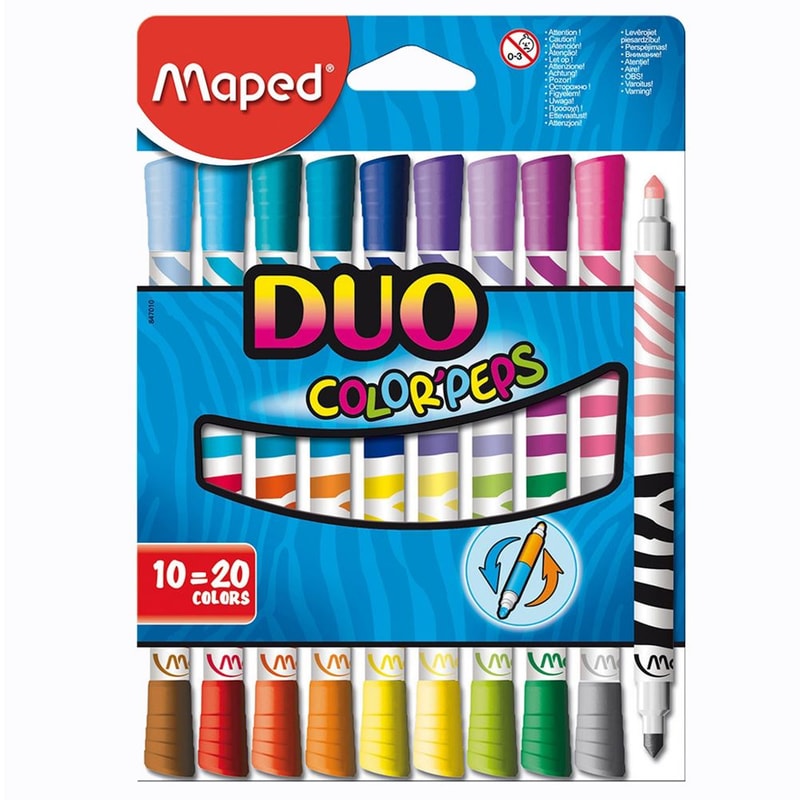 MAPED Μαρκαδοροι Color Peps Duo - (20 Χρωματα) -σε Κρεμαστο Κουτι X10