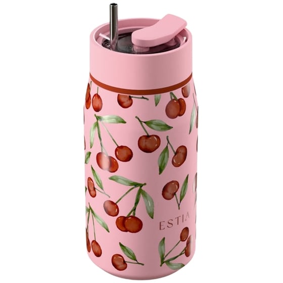 Μπουκάλι Θερμός Estia Lens Save The Aegean Cherry Rose με Καλαμάκι 360 ml image 2