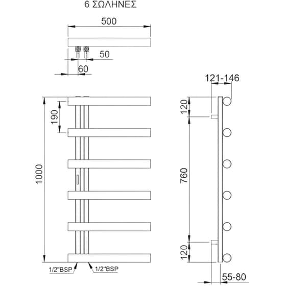 THERMO ACCENT ACC10050-111 Πετσετοκρεμάστρα Μπάνιου Ασημί image 1
