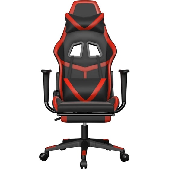 Καρέκλα Gaming VIDAXL 345435 με Υποπόδιο από Τεχνητό Δέρμα - Μαύρο image 1