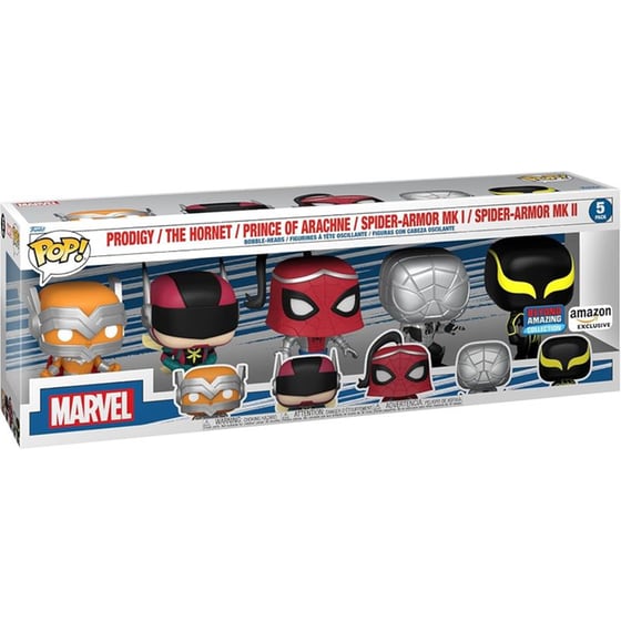 Funko Pop! Marvel: Prodigy, The Hornet, Prince of Arachne, Spider-Armor MK I, Spider-Armor MK II - 5-Pack image 1