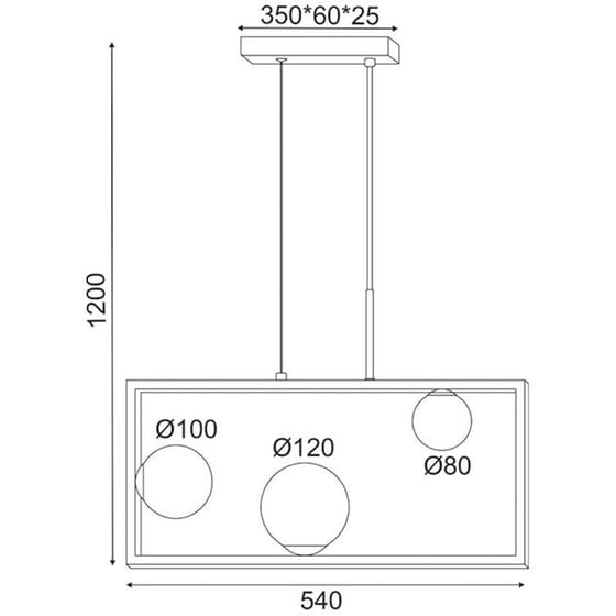 Φωτιστικό Οροφής Τρίφωτο Aca Quadro Od91543pb Γυάλινο/Μεταλλικό - Μαύρο/Λευκό image 1
