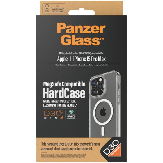 Θήκη Apple iPhone 15 Pro Max - PanzerGlass Hardcase Magsafe Compatible with D30 - Διάφανο image 1