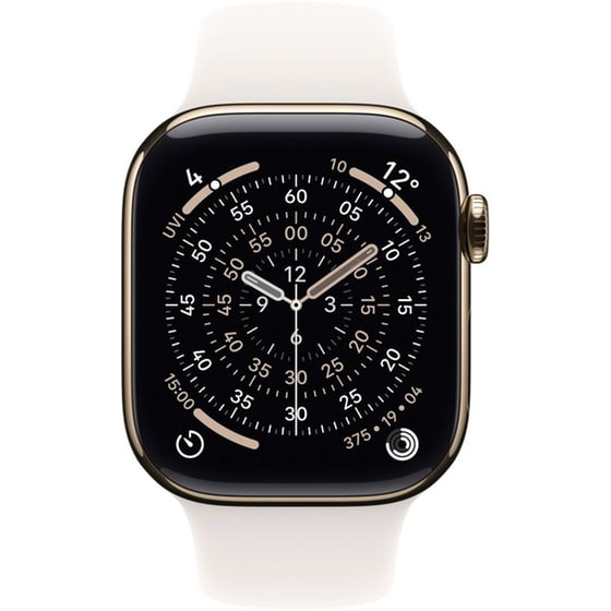 Apple Watch Series 11 GPS + Cellular 46mm Gold Titanium Case with Light Blush Sport Band - M/L image 1