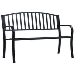 Παγκάκι Κήπου VidaXL από Ατσάλι 125x53x82 cm - Μαύρο