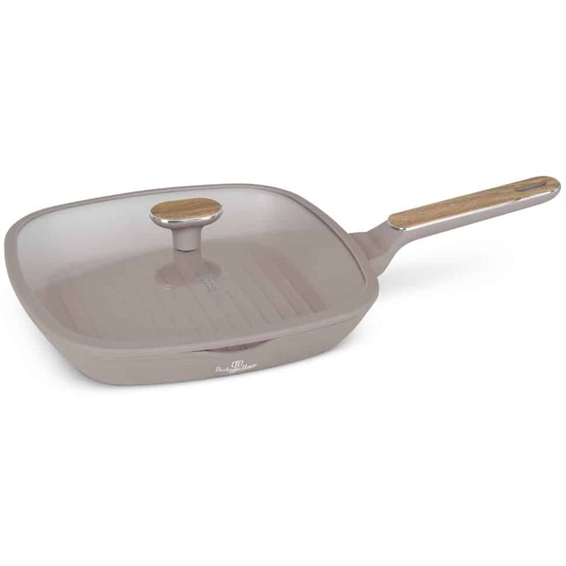 Αντικολλητική Γκριλιέρα με Καπάκι BERLINGER HAUS Taupe Collection BH-8336 28 cm Μπεζ