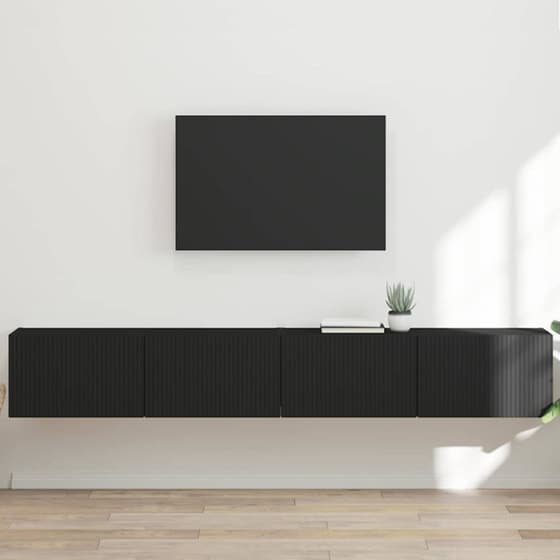 Έπιπλο Τηλεόρασης VidaXL Επιτοίχιο 2 τμχ 98 x 31 x 29,5 cm - Μαύρο image 1