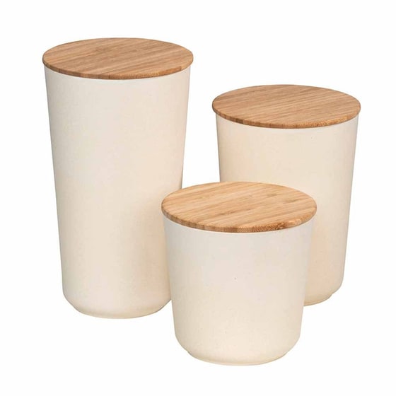Βάζο Αποθήκευσης Τροφίμων Wenko Bamboo 950ml - Μπεζ image 1