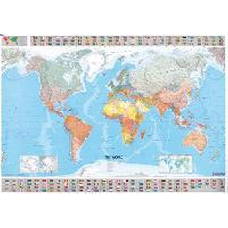 World - Michelin rolled tubed wall map Encapsulated