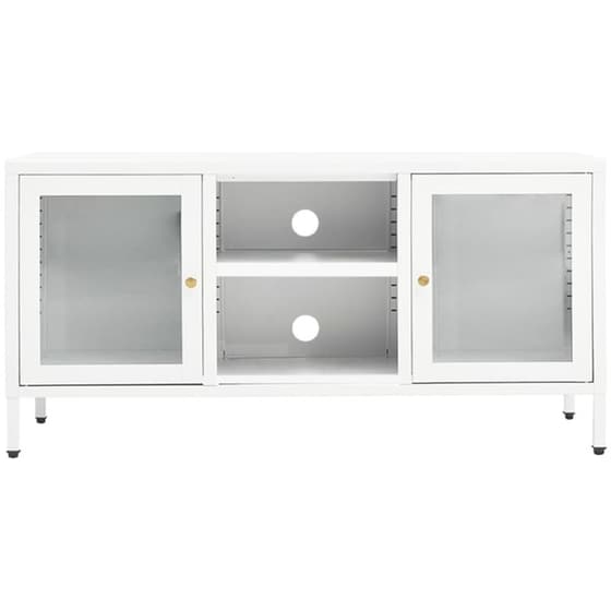 Έπιπλο Τηλεόρασης VidaXL Ατσάλι Και Γυαλί 105x35x52cm - Λευκό image 1