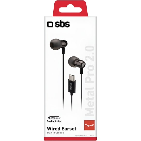 Ακουστικά Handsfree SBS Metal Pro 2.0 USB-C - Μαύρα image 1