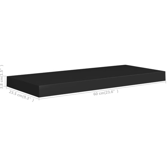 Ράφι Τοίχου VidaXL από MDF 60x23.5x3.8 cm - Μαύρο image 6