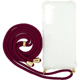 Θήκη Samsung Galaxy S23+ 5G - Ancus Crossbody με Κορδόνι Μπορντό - Διάφανο