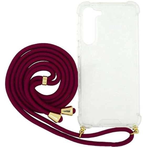 Θήκη Samsung Galaxy S23+ 5G - Ancus Crossbody με Κορδόνι Μπορντό - Διάφανο image 0