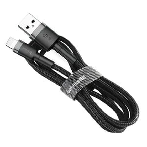 Καλώδιο Baseus Cafule Braided Usb / Lightning Qc3.0 2.4a 0.5m - Baseus - Μαύρο / Γκρι - Lightning image 0