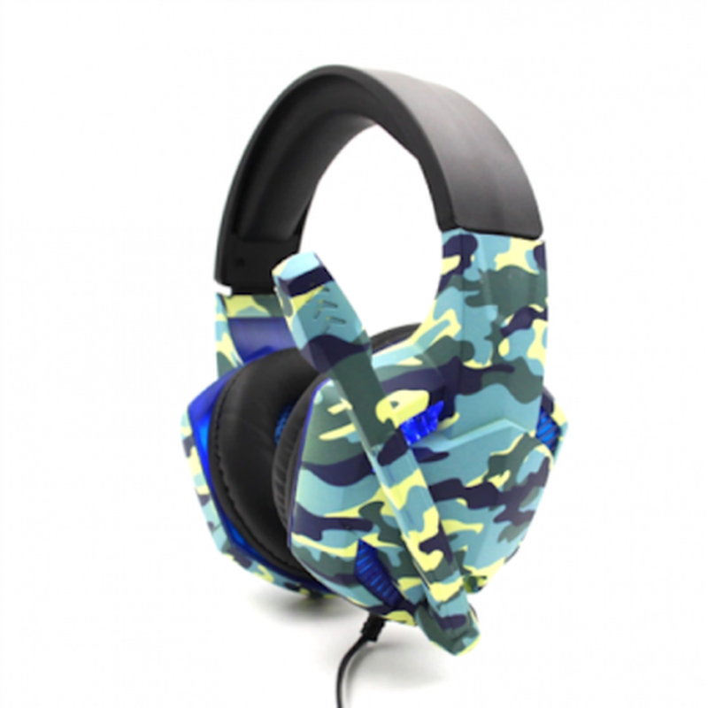 Komc G306 Gaming Ενσύρματα Ακουστικά 3.5mm/USB με LED Φωτισμό - Navy Camouflage φωτογραφία