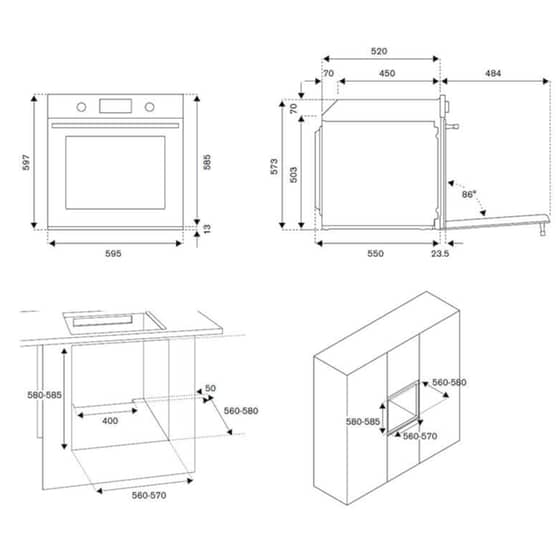 BERTAZZONI F60 11 MOD V T X 76 Lt Inox Εντοιχιζόμενος Φούρνος Άνω Πάγκου image 1